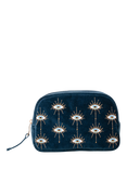 Elizabeth Scarlett Evil Eye Makeup Bag, Blue