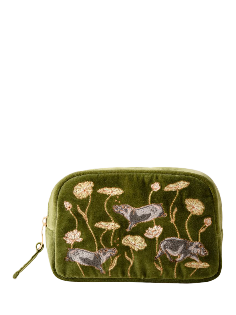 Elizabeth Scarlett Hippo Fern Makeup Bag, Fern