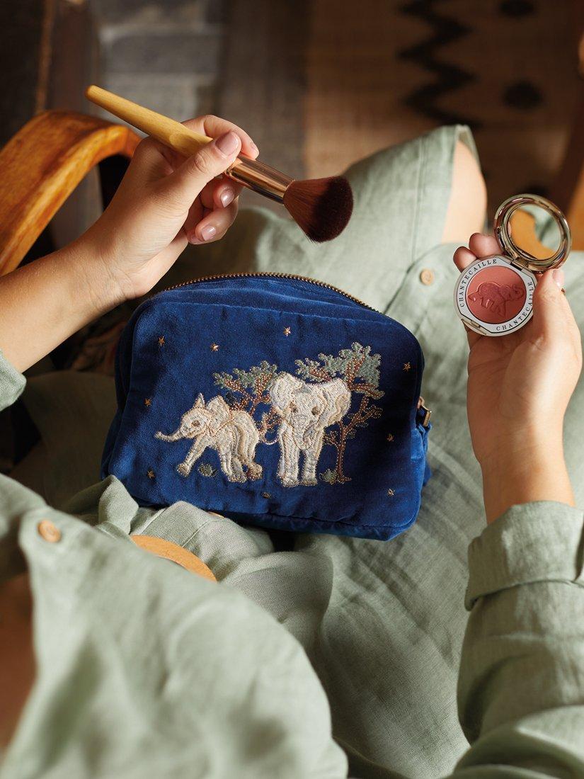 Product image 3 of 3, which shows Elizabeth Scarlett Elephant Makeup Bag, Navy