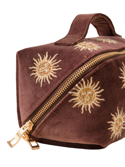 Elizabeth Scarlett Sun Goddess Lay Flat Makeup Bag, Chocolate - view 2, Chocolate