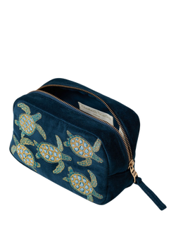 Elizabeth Scarlett Turtle Marine Cosmetics Bag, Navy - view 2, Navy