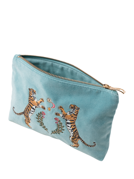 Elizabeth Scarlett Celestial Tiger Mini Pouch, Light Blue - view 2, Light Blue