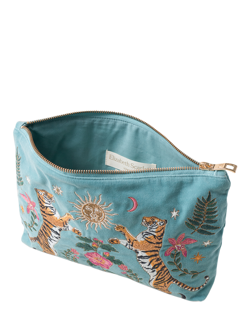 Product image 3 of 3, which shows Elizabeth Scarlett Celestial Tiger Pouch, Light Blue