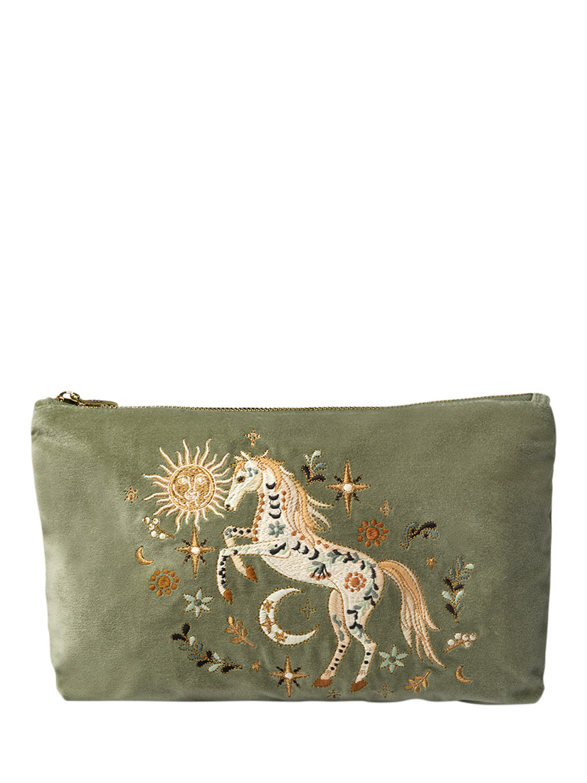Product image 1 of 3, which shows Elizabeth Scarlett Mystical Horse Pouch, Natural