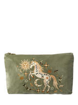 Elizabeth Scarlett Giraffe Palm Pure Organic Cotton Pouch, Yellow