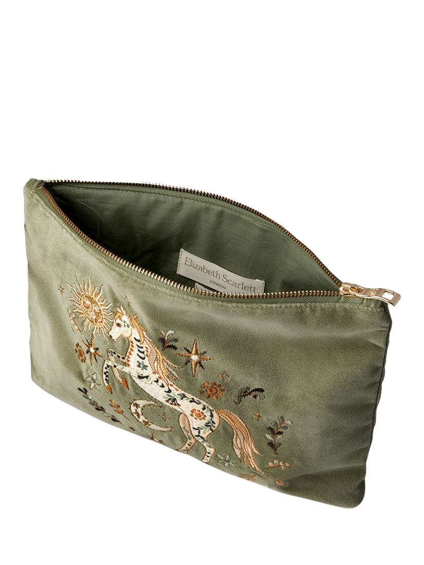 Product image 2 of 3, which shows Elizabeth Scarlett Mystical Horse Pouch, Natural