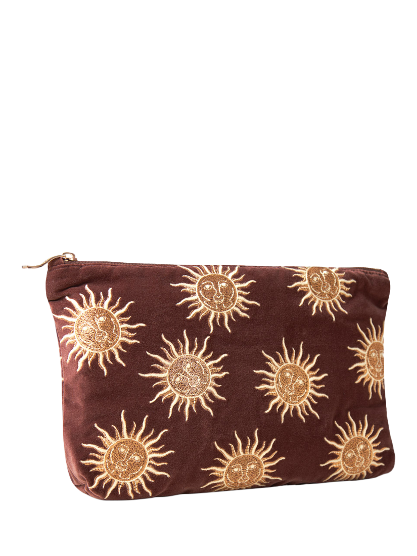 Product image 2 of 6, which shows Elizabeth Scarlett Sun Goddess Pouch, Chocolate