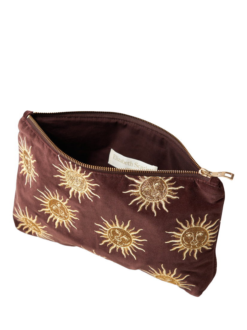 Product image 3 of 6, which shows Elizabeth Scarlett Sun Goddess Pouch, Chocolate