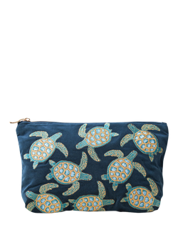 Elizabeth Scarlett Turtle Marine Pouch, Navy, Navy