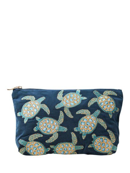 Elizabeth Scarlett Turtle Marine Pouch, Navy, Navy