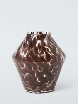 John Lewis Angular Confetti Glass Vase, H20cm, Brown, Multi
