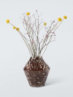 John Lewis Angular Confetti Glass Vase, H20cm, Brown - view 2, Multi