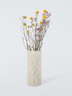 John Lewis Opaque Twisted Glass Vase, 24cm, Grey - view 2, Grey