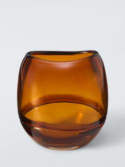 John Lewis Glass Vase, H16cm, Amber, Amber