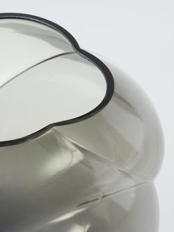 John Lewis Twist Optic Glass Vase, H16cm, Grey - view 2, Grey