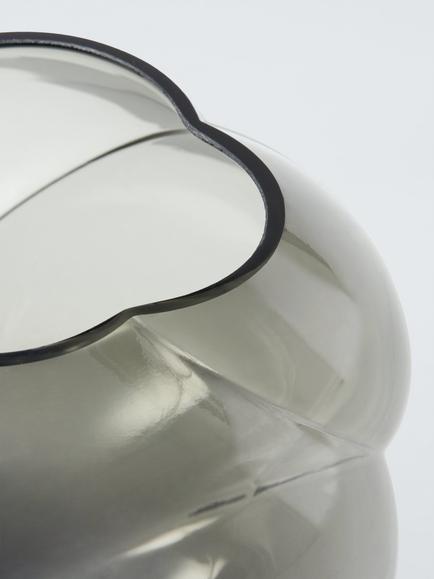 John Lewis Twist Optic Glass Vase, H16cm, Grey - view 2, Grey