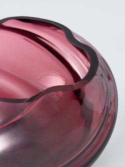 John Lewis Twist Optic Wide Glass Vase, H11cm, Pink - view 2, Pink