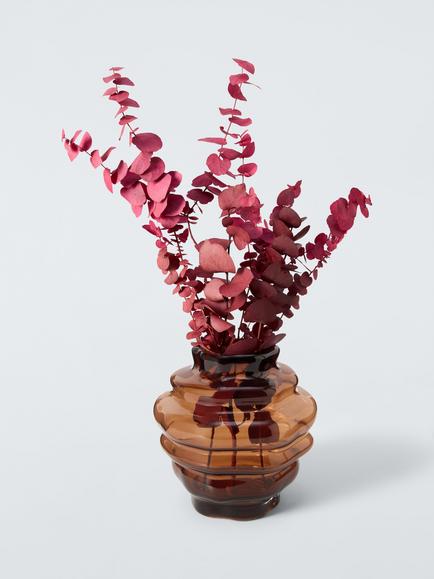 John Lewis Organic Glass Vase, H17cm, Amber - view 2, Amber