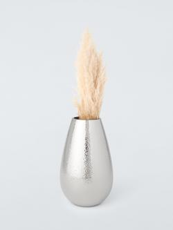 John Lewis Hammered Mirror Glass Vase, H20cm, Silver - view 2, Silver