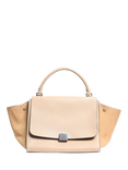 Pre-loved CELINE Trapeze Leather and Suede Grab Bag, Khaki