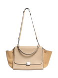 Pre-loved CELINE Trapeze Leather and Suede Grab Bag, Khaki