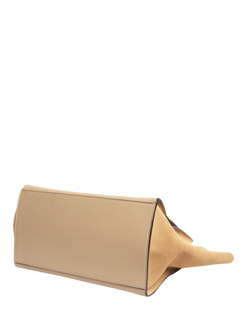 Product image 5 of 10, which shows Pre-loved CELINE Trapeze Leather and Suede Grab Bag, Khaki