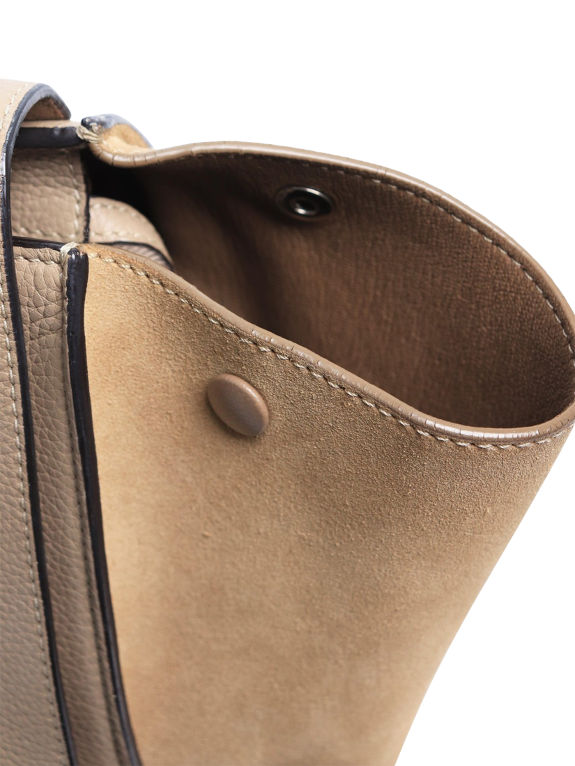 Product image 8 of 10, which shows Pre-loved CELINE Trapeze Leather and Suede Grab Bag, Khaki