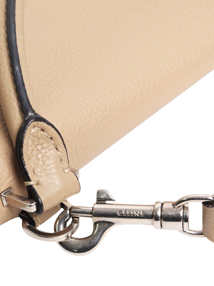 Product image 9 of 10, which shows Pre-loved CELINE Trapeze Leather and Suede Grab Bag, Khaki