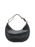 Pre-loved Fendi Half Moon Leather Shoulder Bag, Navy Blue