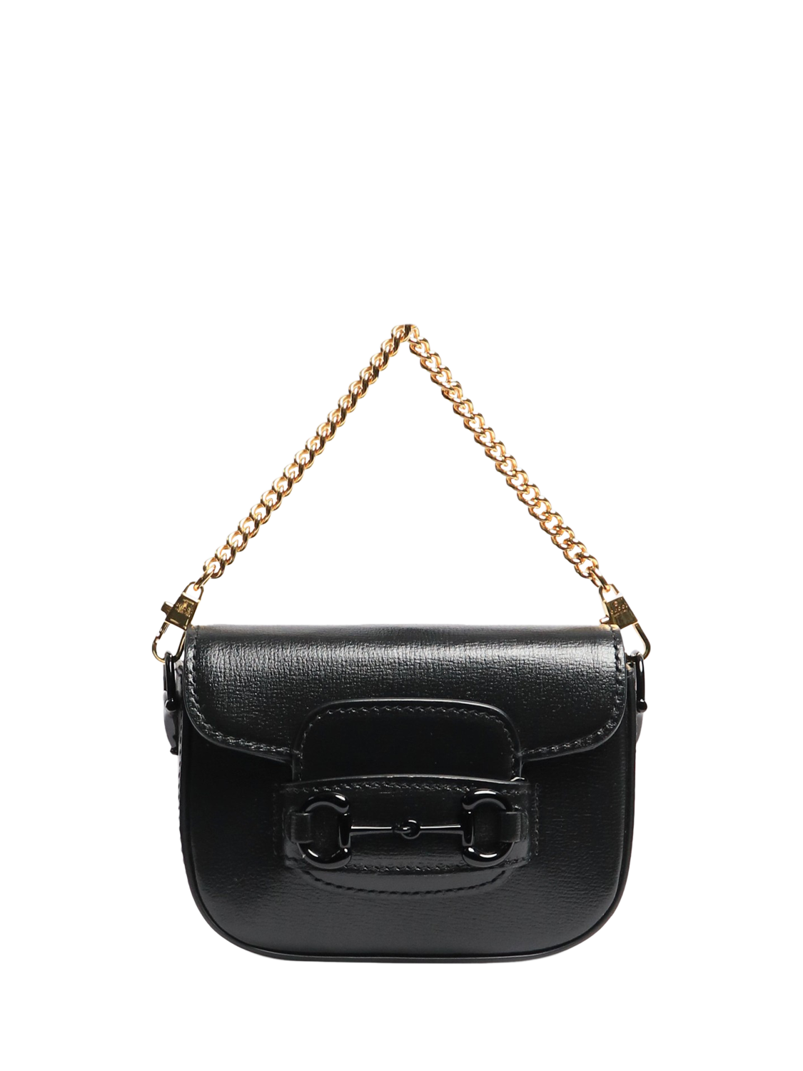 Product image 1 of 5, which shows Pre-loved GUCCI Horsebit 1955 Leather Mini Shoulder Bag, Black