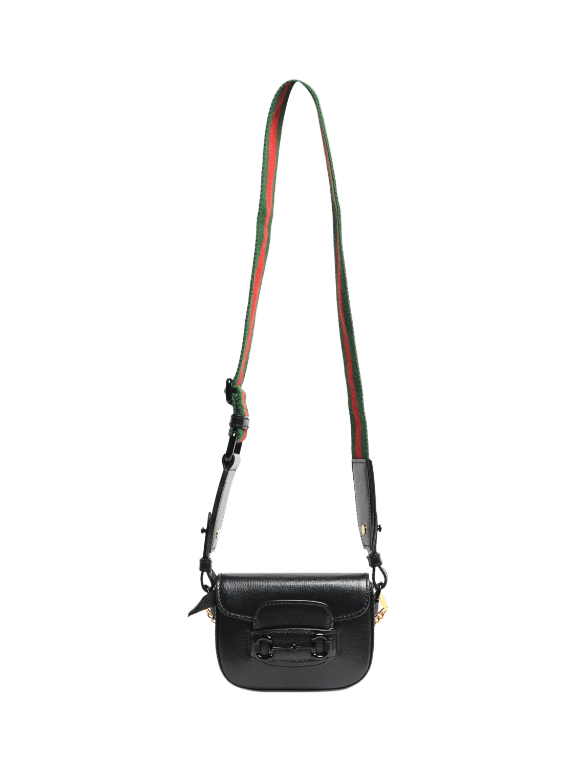 Product image 2 of 5, which shows Pre-loved GUCCI Horsebit 1955 Leather Mini Shoulder Bag, Black