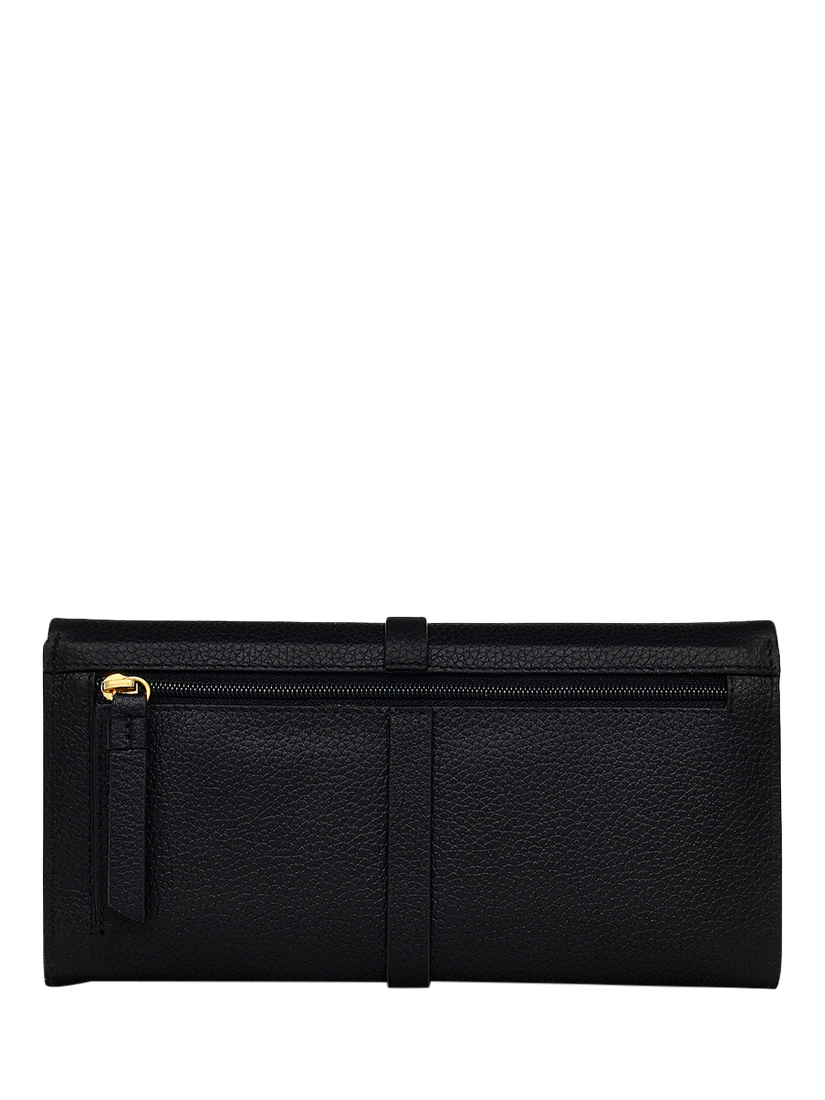 Product image 2 of 4, which shows Radley Sandler Way Leather Large Flapover Matinee Purse, Black