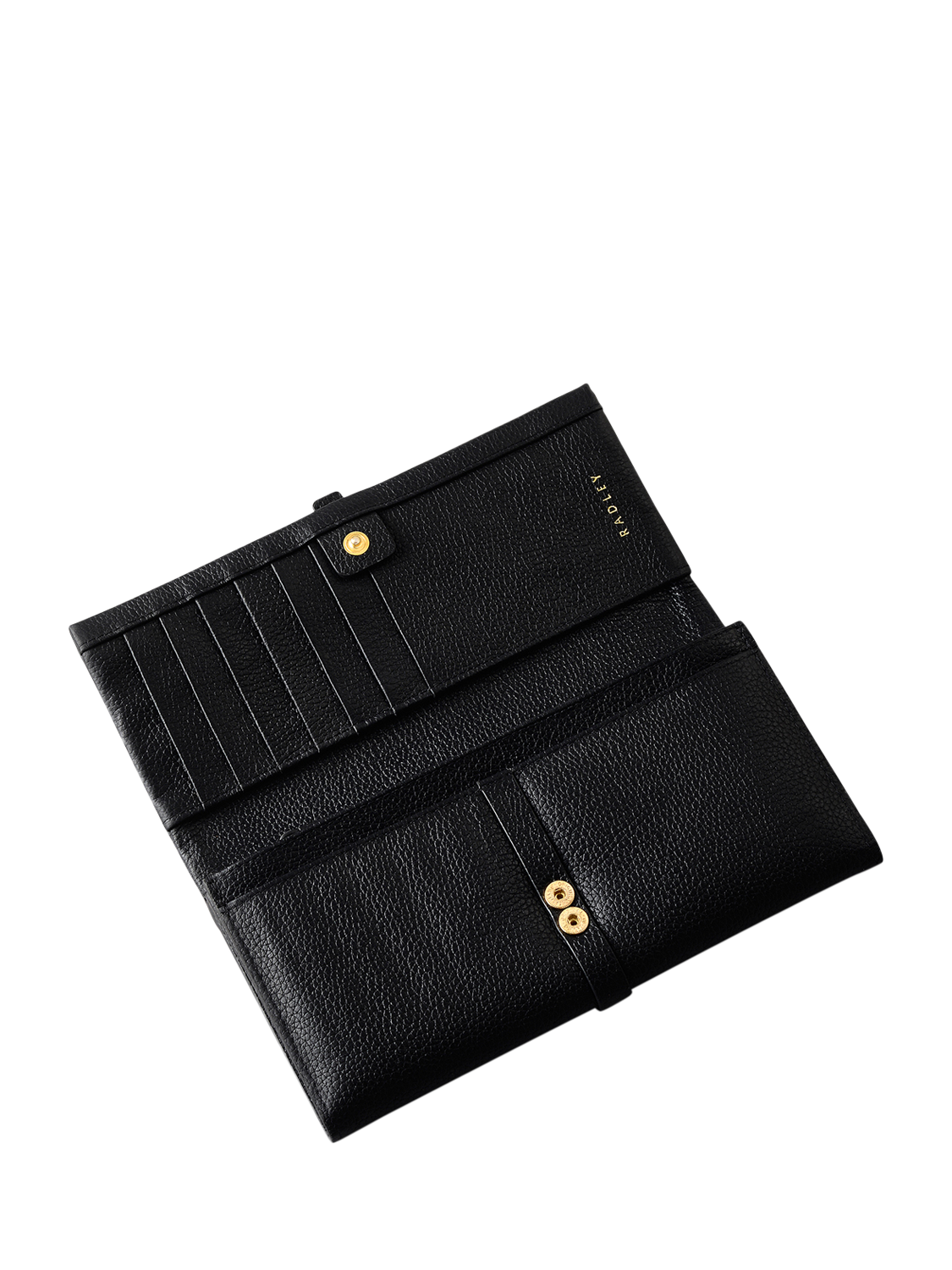 Product image 3 of 4, which shows Radley Sandler Way Leather Large Flapover Matinee Purse, Black