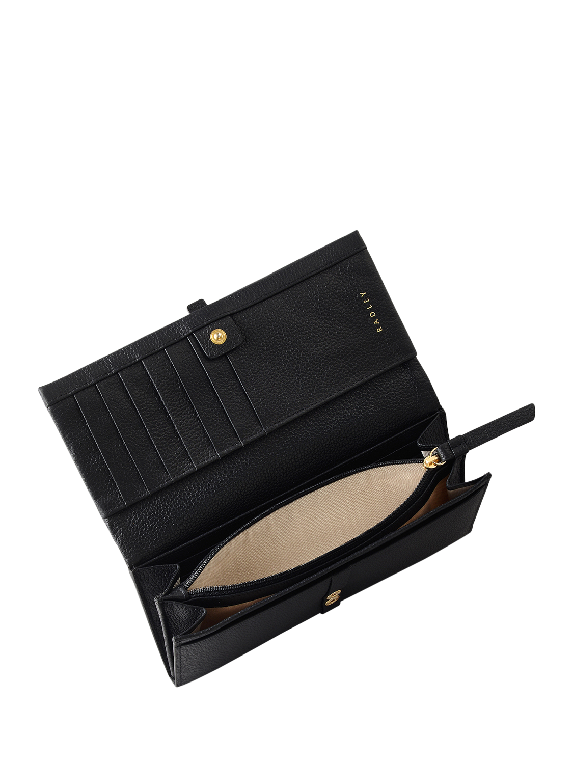 Product image 4 of 4, which shows Radley Sandler Way Leather Large Flapover Matinee Purse, Black