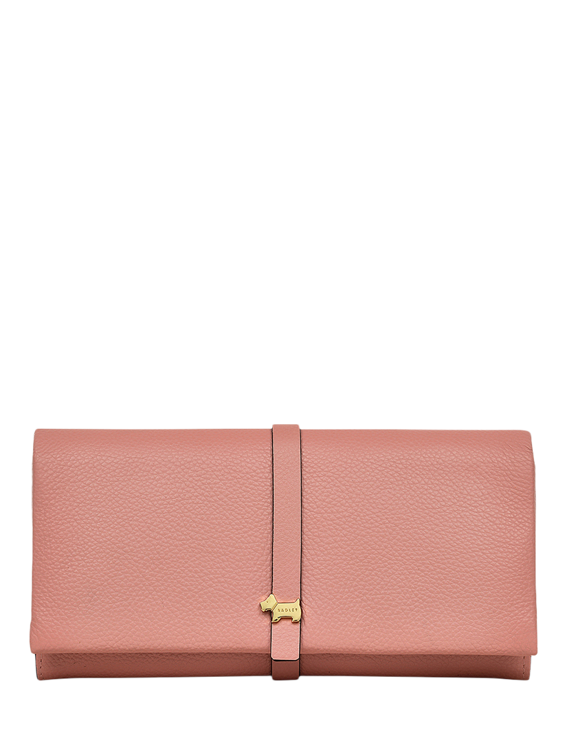 Product image 1 of 4, which shows Radley Sandler Way Leather Large Flapover Matinee Purse, Sienna Pink