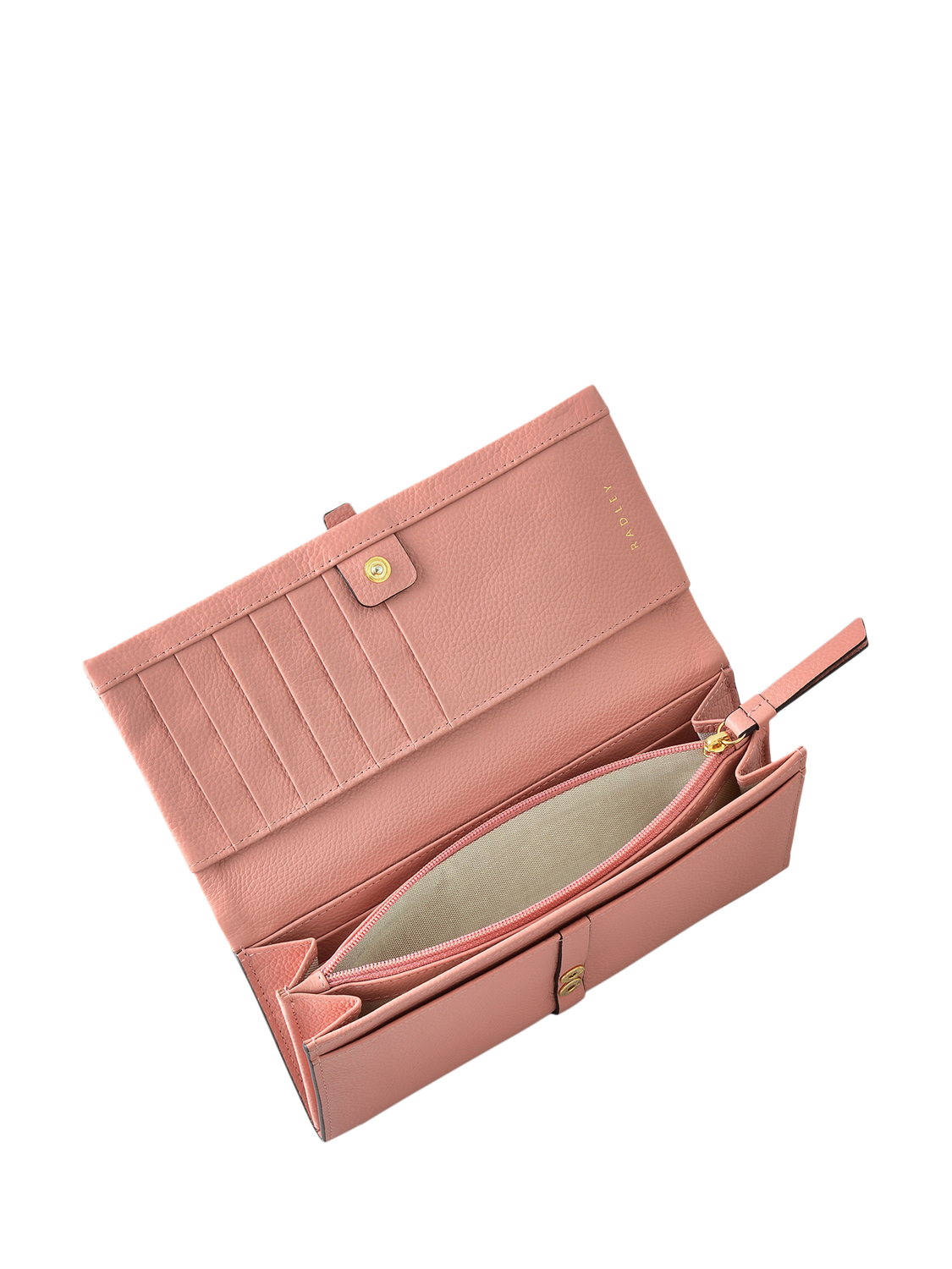 Product image 4 of 4, which shows Radley Sandler Way Leather Large Flapover Matinee Purse, Sienna Pink