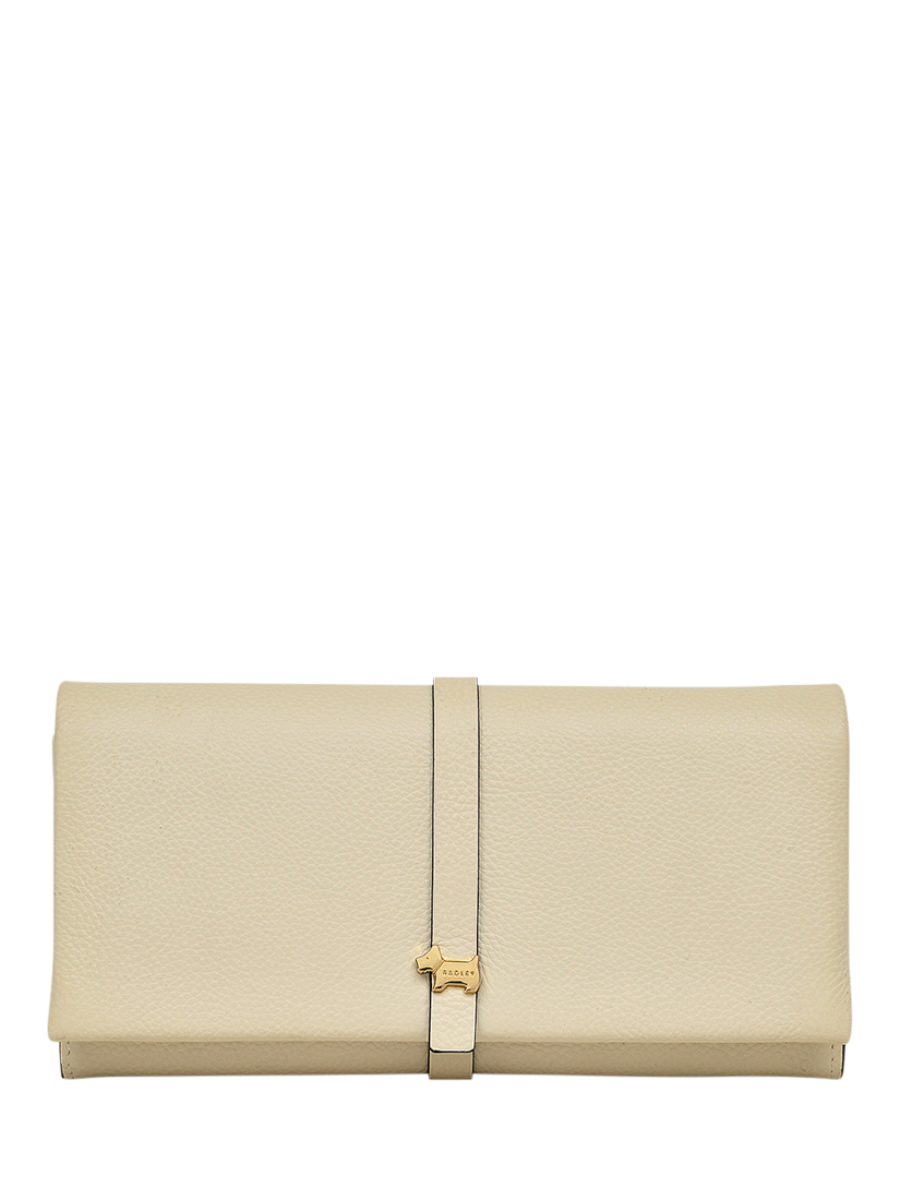 Product image 1 of 4, which shows Radley Sandler Way Leather Large Flapover Matinee Purse, Chalk