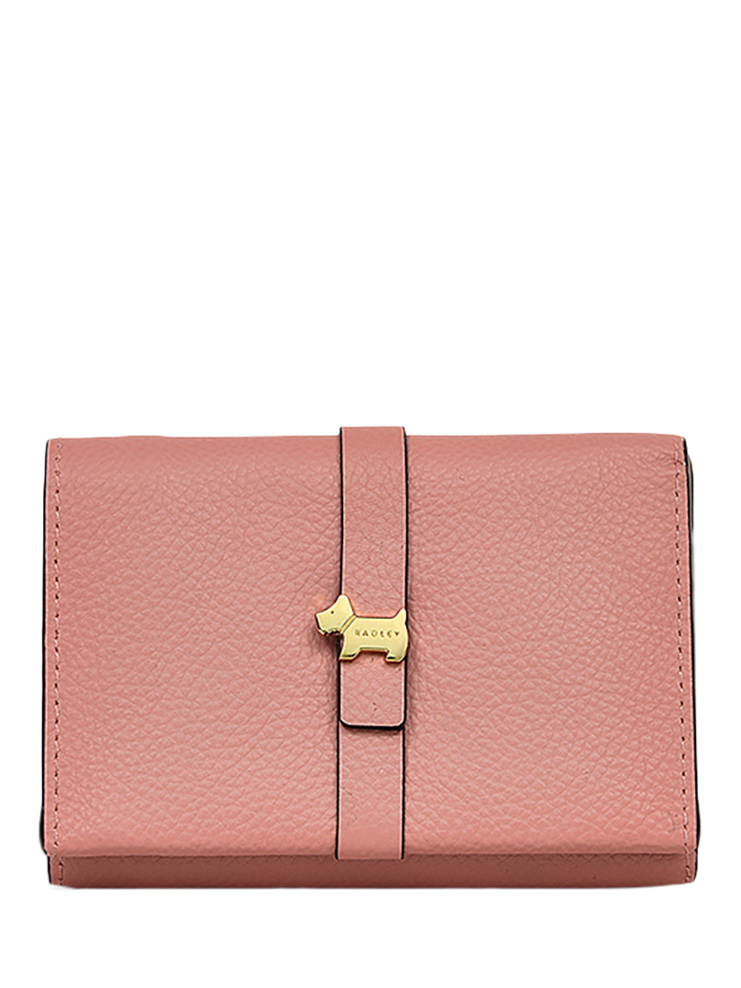 Product image 1 of 4, which shows Radley Sandler Way Leather Small Trifold Purse, Sienna Pink