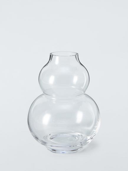 John Lewis Gourd Glass Vase, H17cm, Clear, Clear