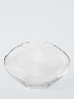 John Lewis Wide Urn Glass Vase, H14cm, Clear, Clear