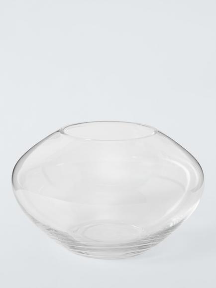 John Lewis Wide Urn Glass Vase, H14cm, Clear, Clear
