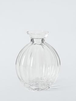 John Lewis Gourd Glass Bud Vase, H10.7cm, Clear, Clear
