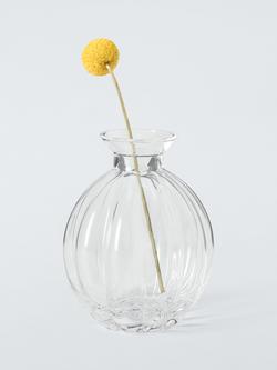 John Lewis Gourd Glass Bud Vase, H10.7cm, Clear - view 2, Clear