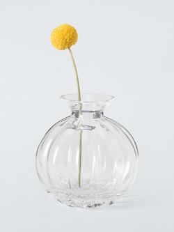 John Lewis Gourd Wide Glass Bud Vase, H8.5cm, Clear - view 2, Clear