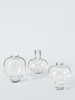 John Lewis Contemporary Round Glass Bud Vases, Set of 3, Clear, Clear