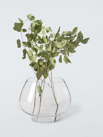 John Lewis Oval Glass Vase, H28.5cm, Clear - view 2, Clear