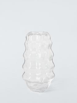 John Lewis Organic Column Vase, H22cm, Clear, Clear