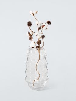 John Lewis Organic Column Vase, H22cm, Clear - view 2, Clear