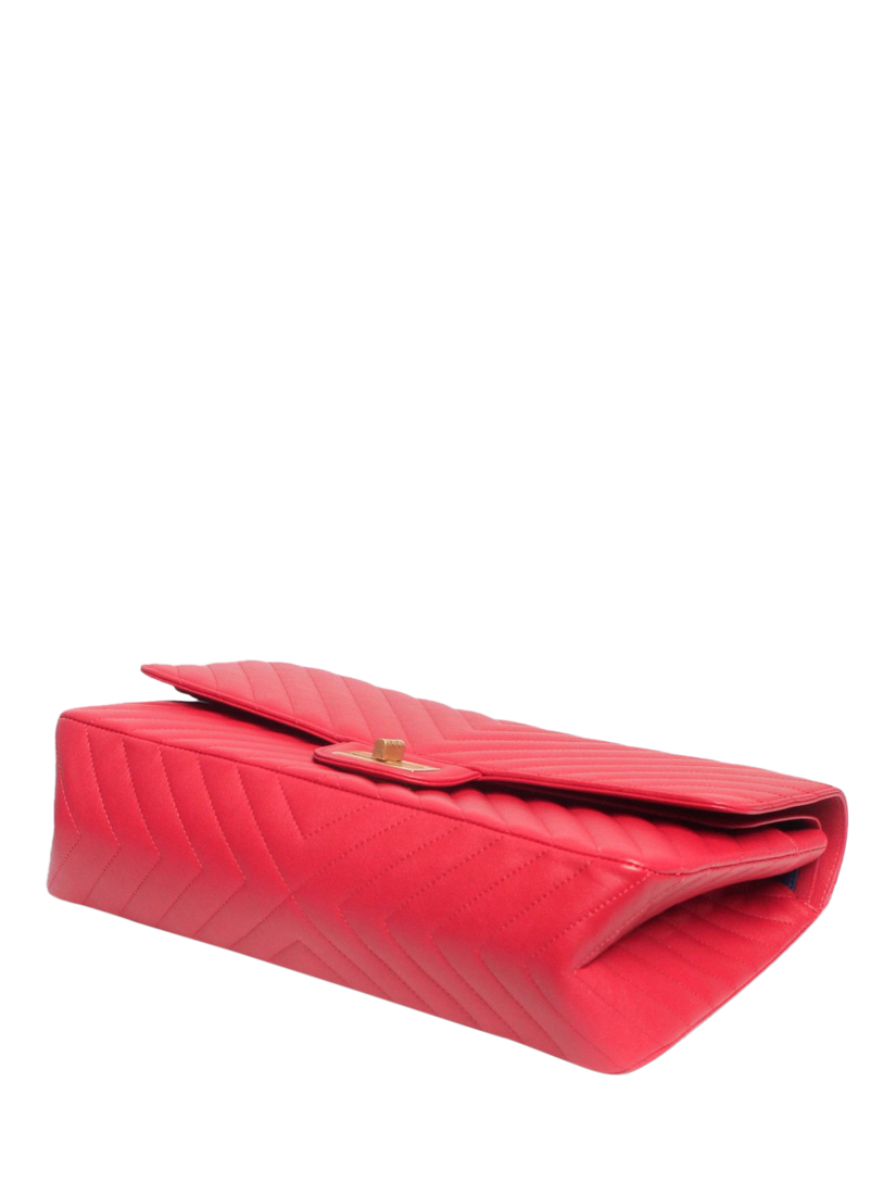 Product image 4 of 9, which shows Pre-loved CHANEL 2017 Chevron Leather Quilted Flap Shoulder Bag, Pink