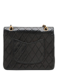 Pre-loved CHANEL Vintage 1989 Medium Lambskin Diamond-Quilted Classic Double Flap Shoulder Bag, Black